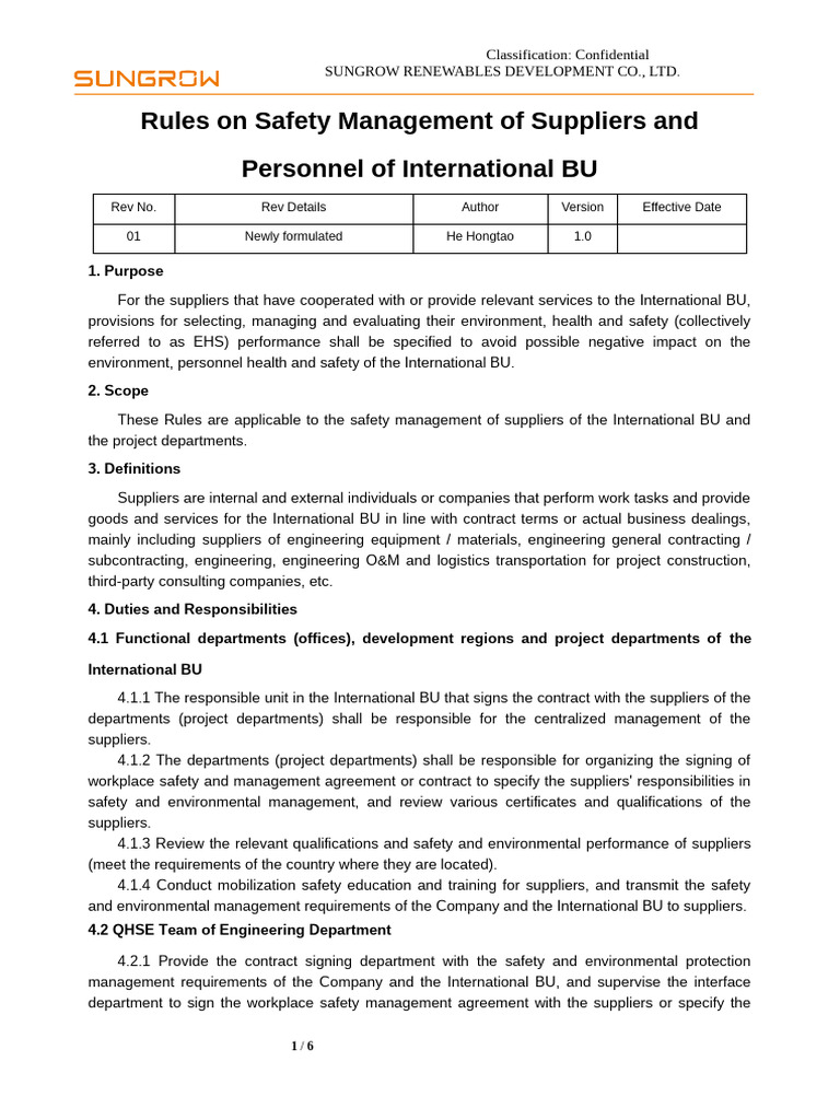 Supplier Safety Management Rules | PDF | Occupational Safety And Health ...