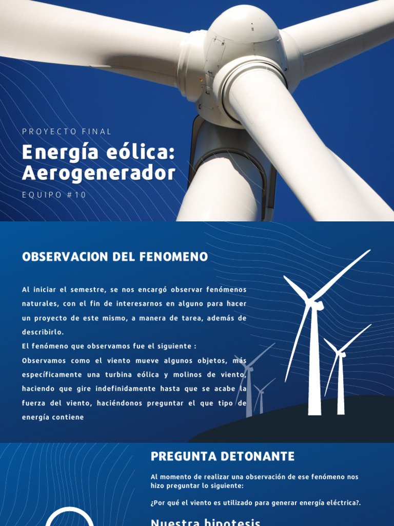 Proyecto de Energía Eólica: Aerogenerador | PDF | Energía eólica | Herida