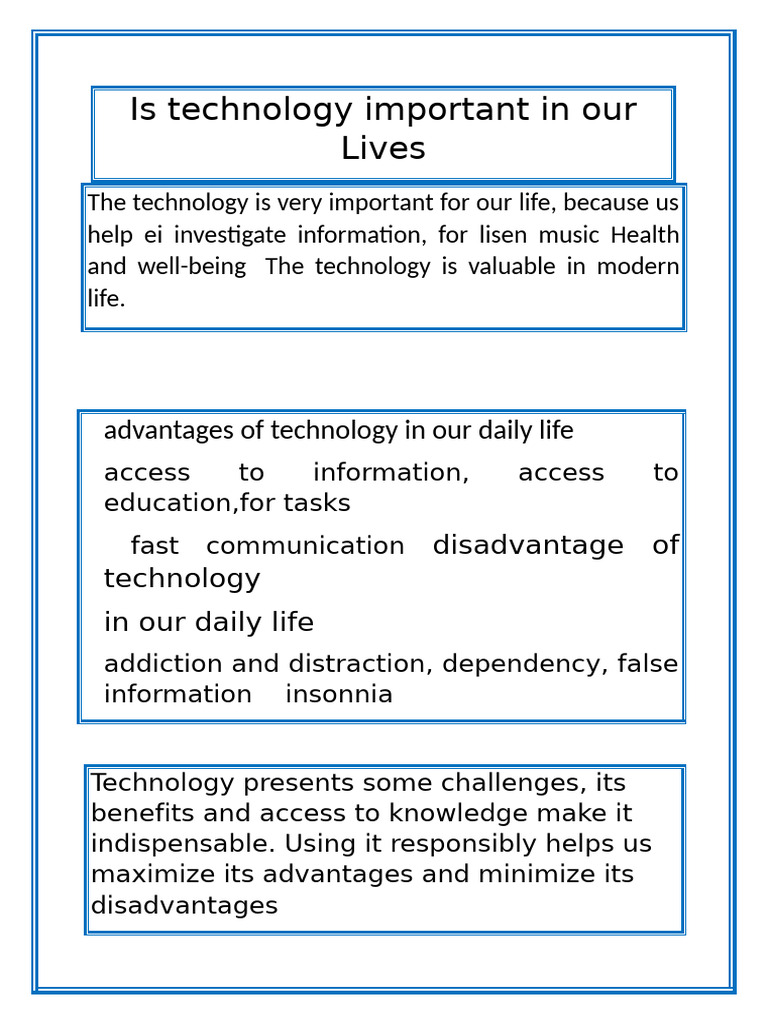 Is Technology Important in Our Lives | PDF
