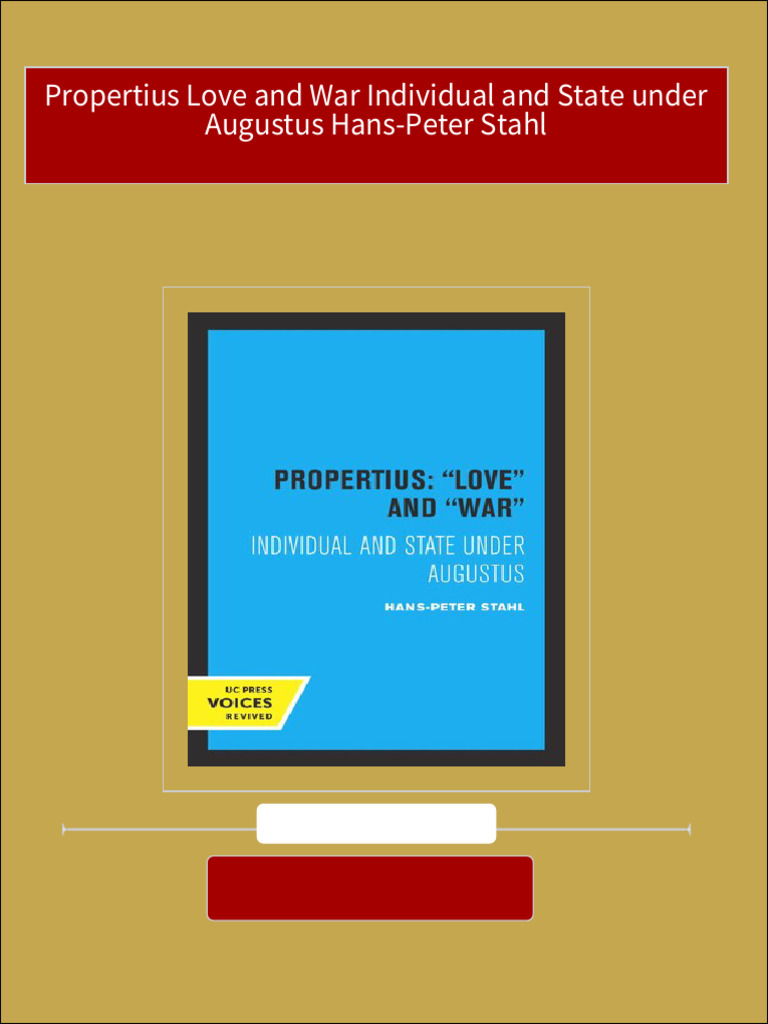 Full download propertius love and war individual and state under