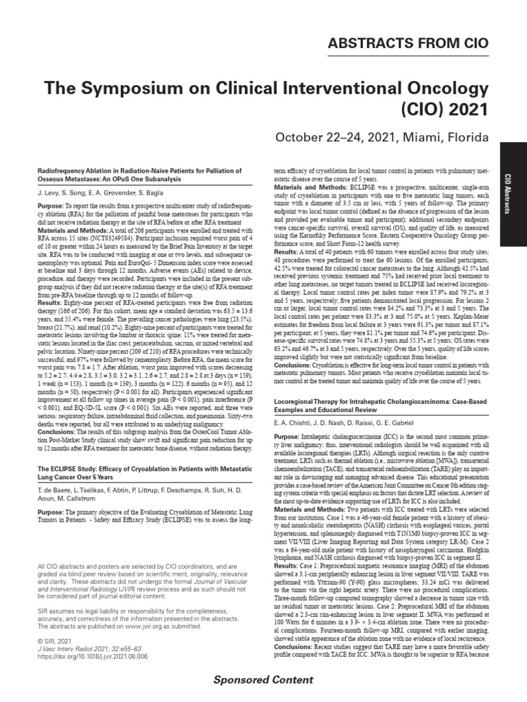Abstracts From The Symposium On Clinical Intervent | PDF | Metastasis ...