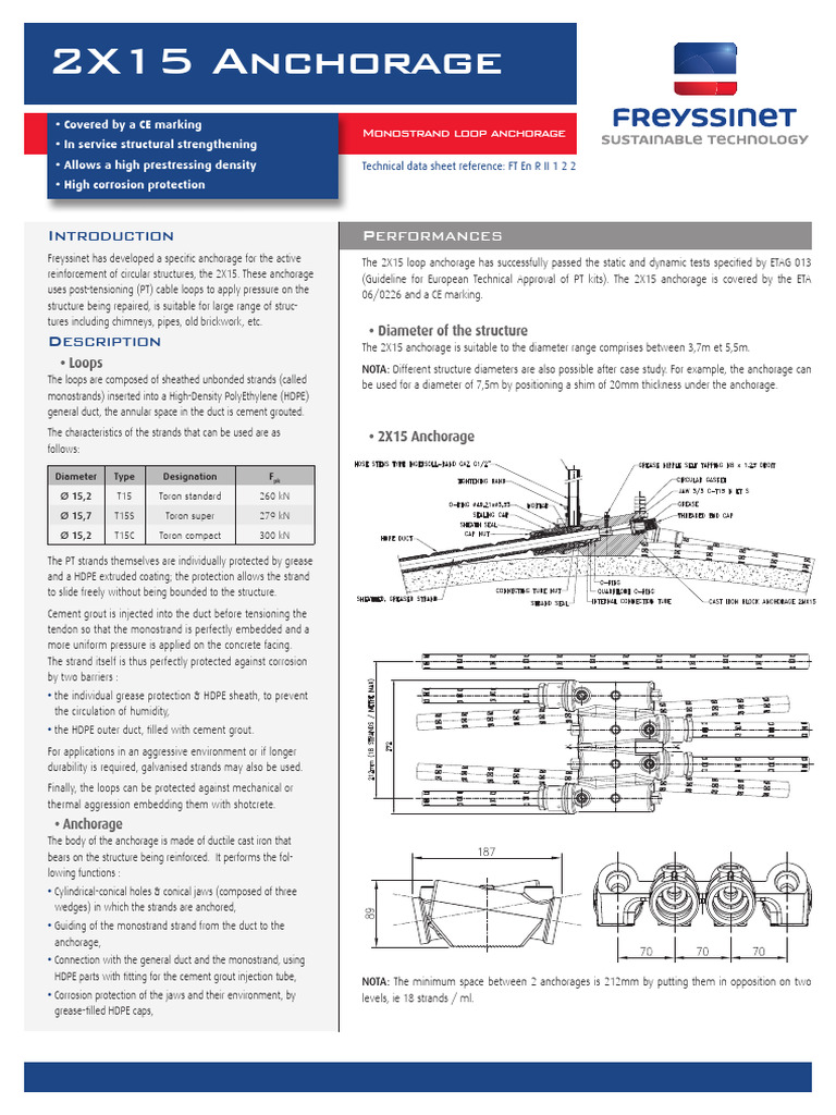 2X15 Anchorage for Circular Structures | PDF | Prestressed Concrete ...