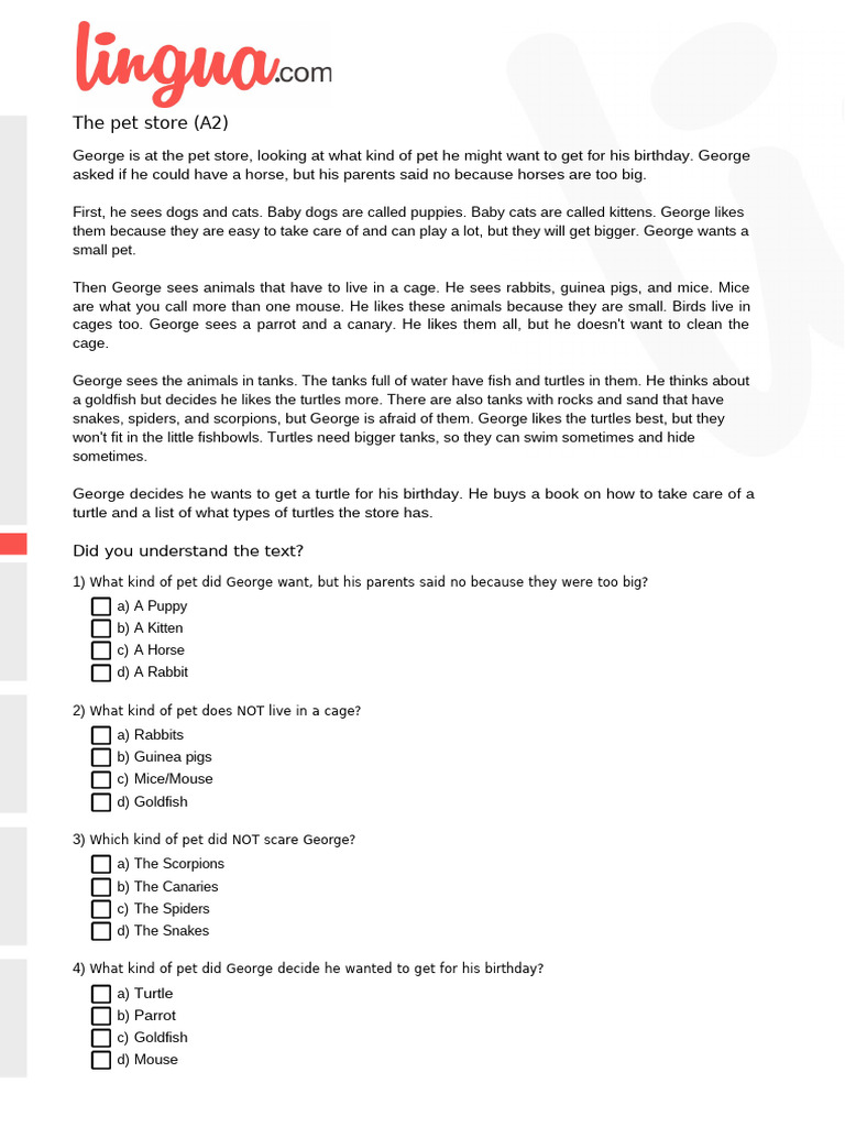 English Text Pets Students | PDF