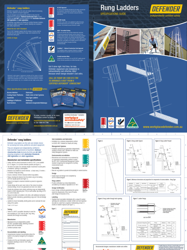 Defender - Rung Ladders - SG Web 2017 1 | PDF | Safety | Regulatory ...