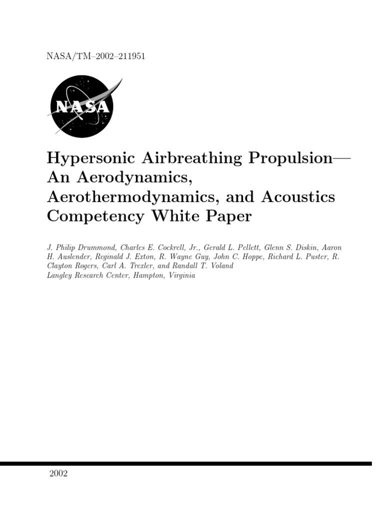 Hypersonic Airbreathing Propulsion Overview | PDF | Rocket | Spacecraft ...