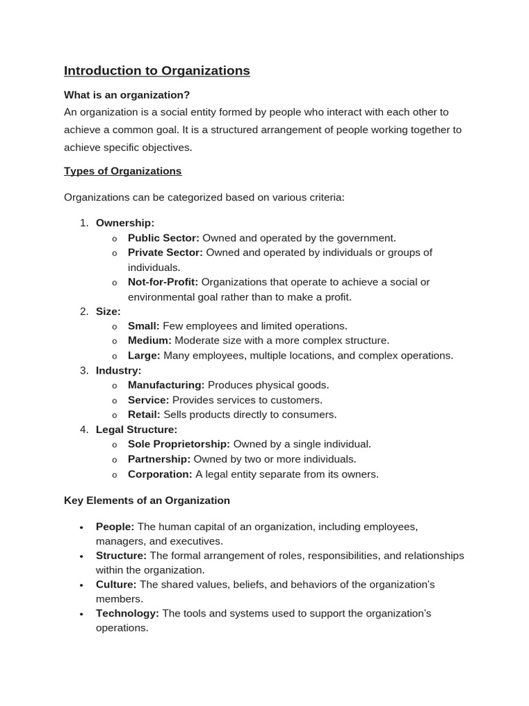 Understanding Organizational Structures | PDF | Goal | Employment