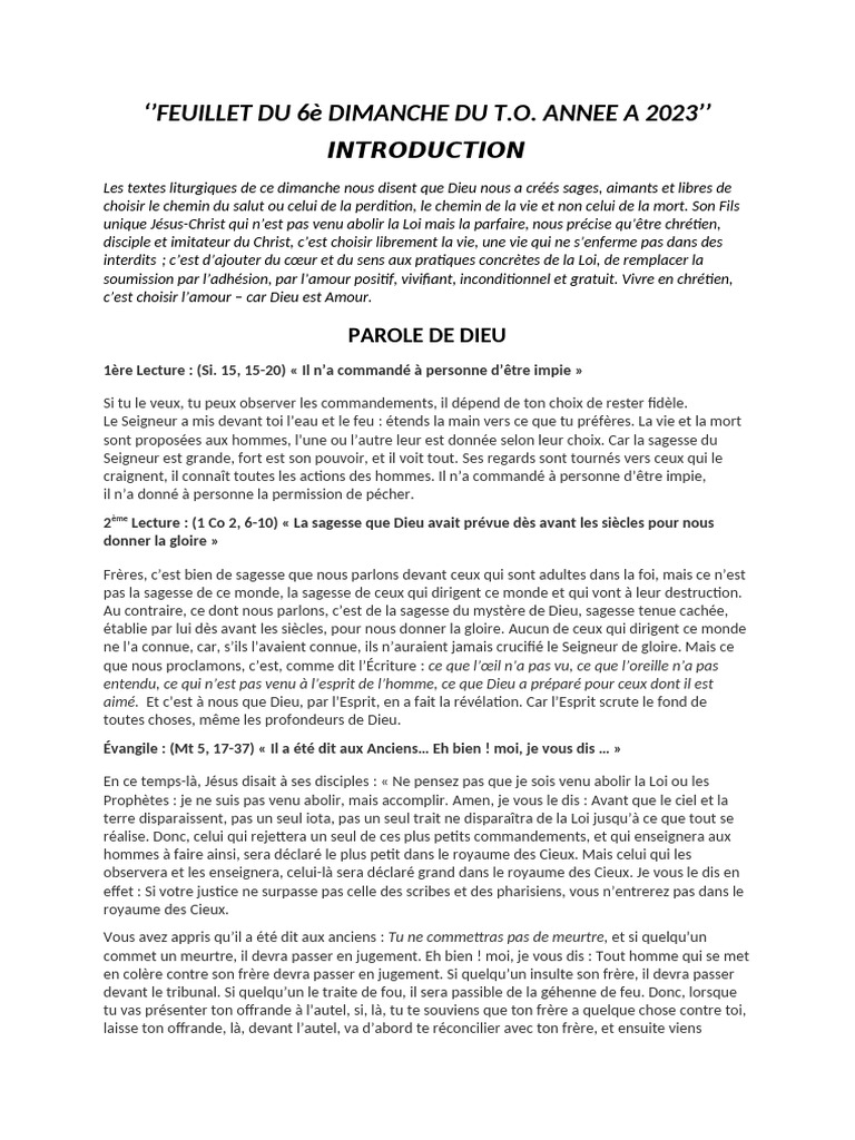 Sagesse divine et choix de vie chrétienne | PDF | Dieu | Amour