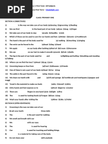Examination Questions For Primary 1 First Term