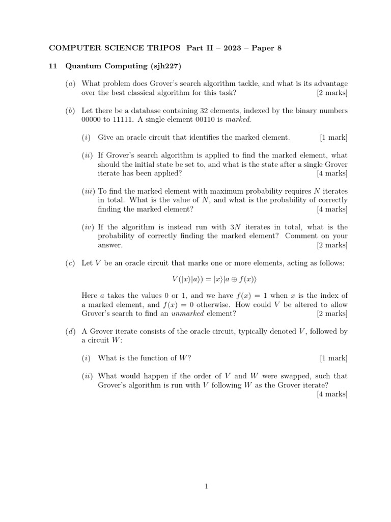 Grover's Algorithm and Oracle Circuits Explained | PDF