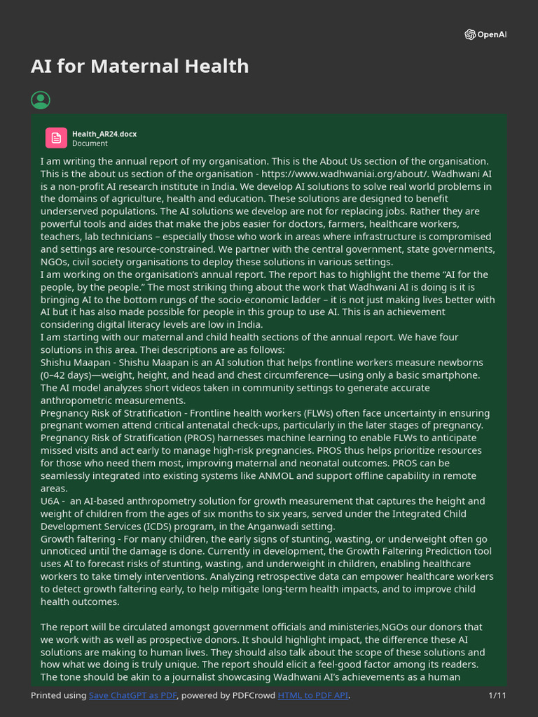AI for Maternal Health | PDF | Artificial Intelligence | Intelligence ...