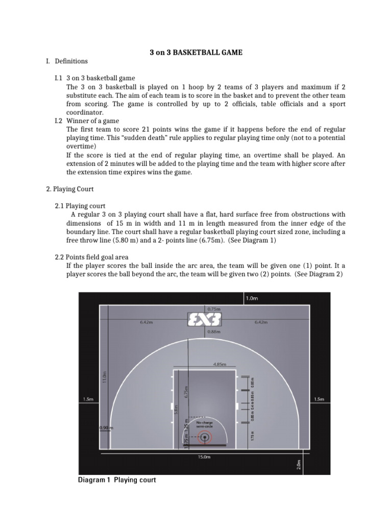 3 on 3 Basketball Game Rules | PDF | Athletic Sports | Indoor Sports