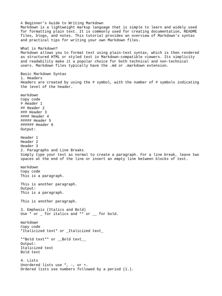 A beginner s guide to writing markdown pdf computing text