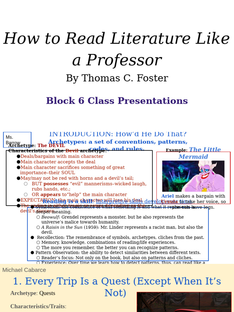 B6 How To Read Lit - Class Presentations | PDF | Visual Impairment