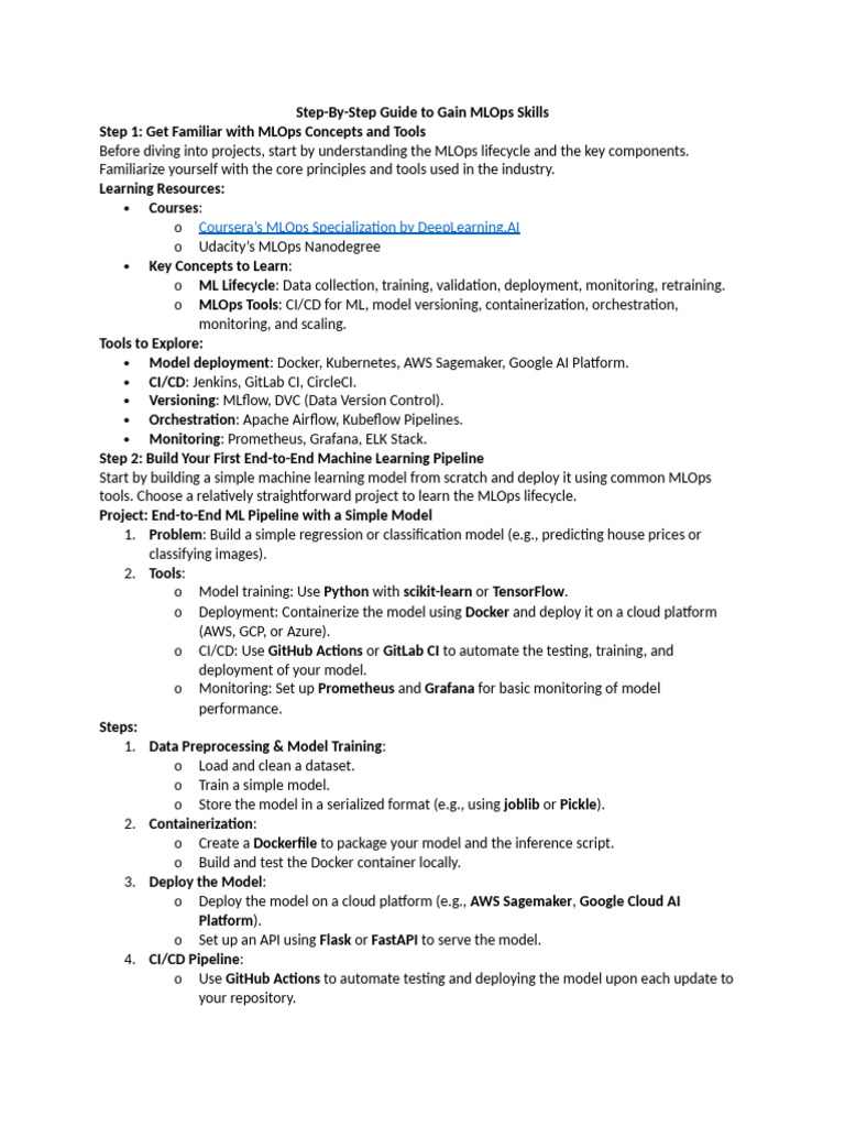 MLOps Skills: A Step-by-Step Guide | PDF | Version Control | Cloud ...