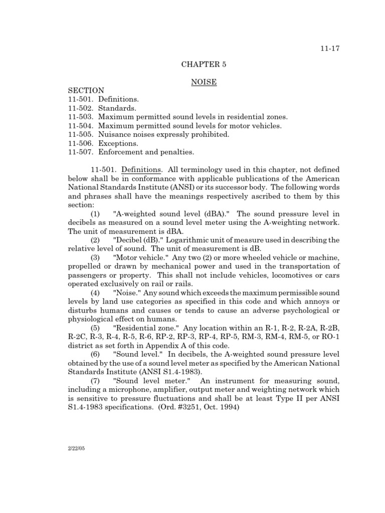 Johnson City, TN Noise Ordinance PDF Decibel Noise