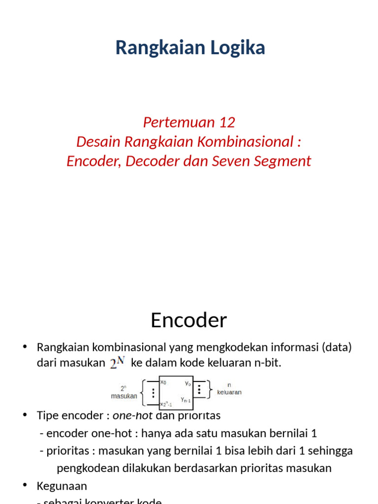 Desain Encoder dan Decoder Digital | PDF