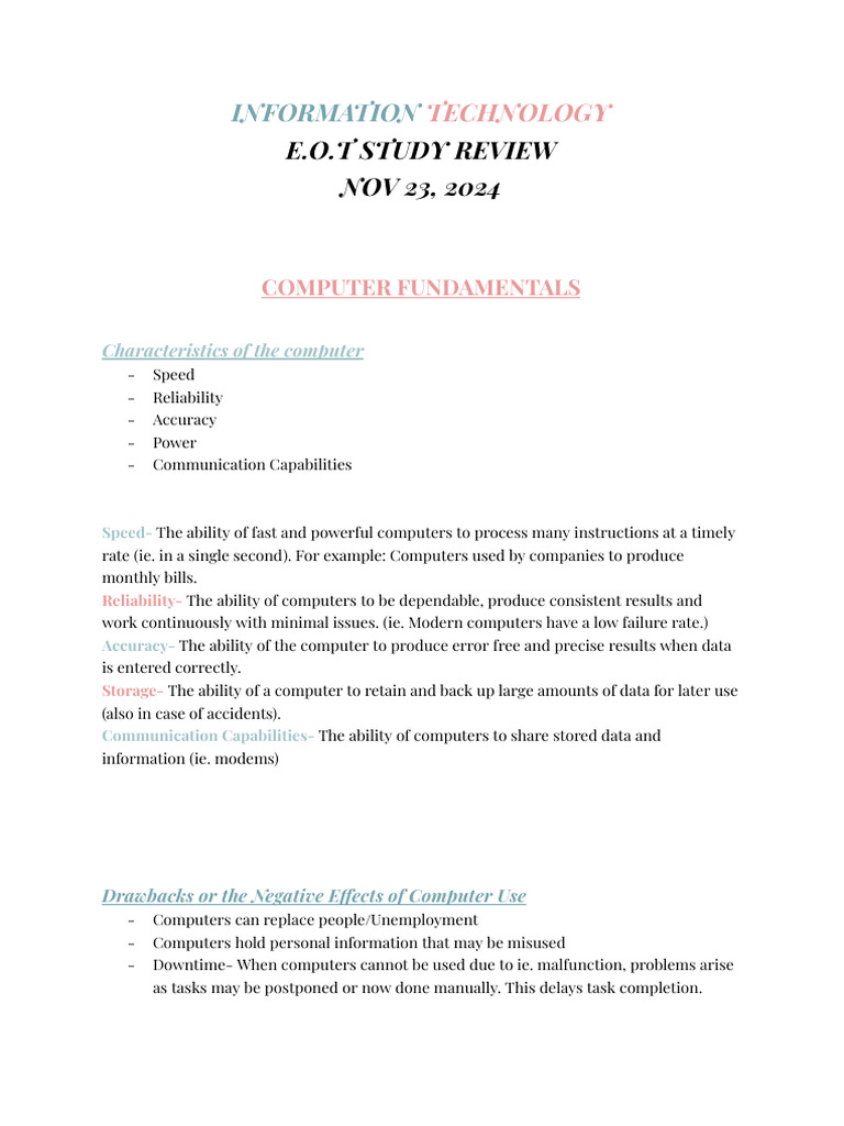 Computer Fundamentals and Systems Overview | PDF | Computer Data ...