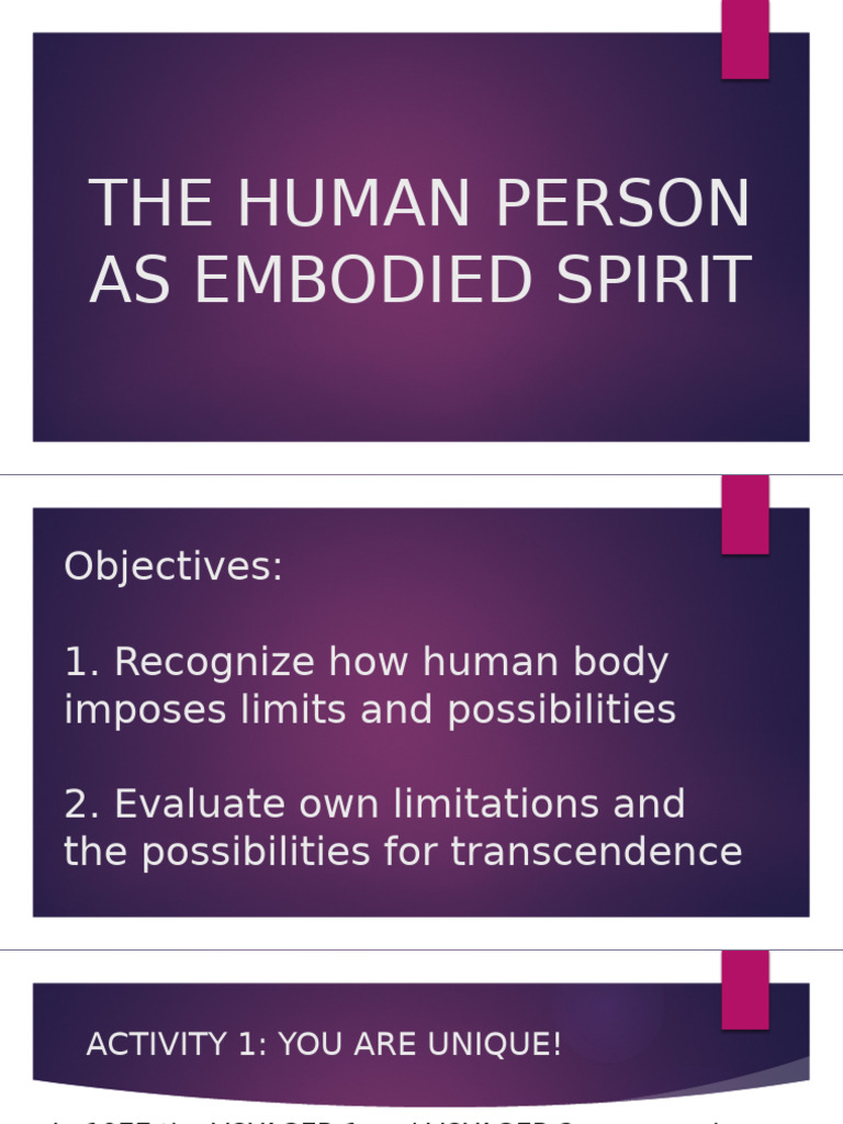 Philo Week5 6 Human Person As An Embodied Spirit | PDF | Soul ...