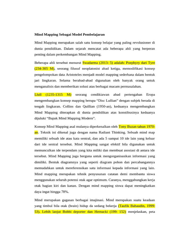 Mind Mapping: Teknik Pembelajaran Efektif | PDF