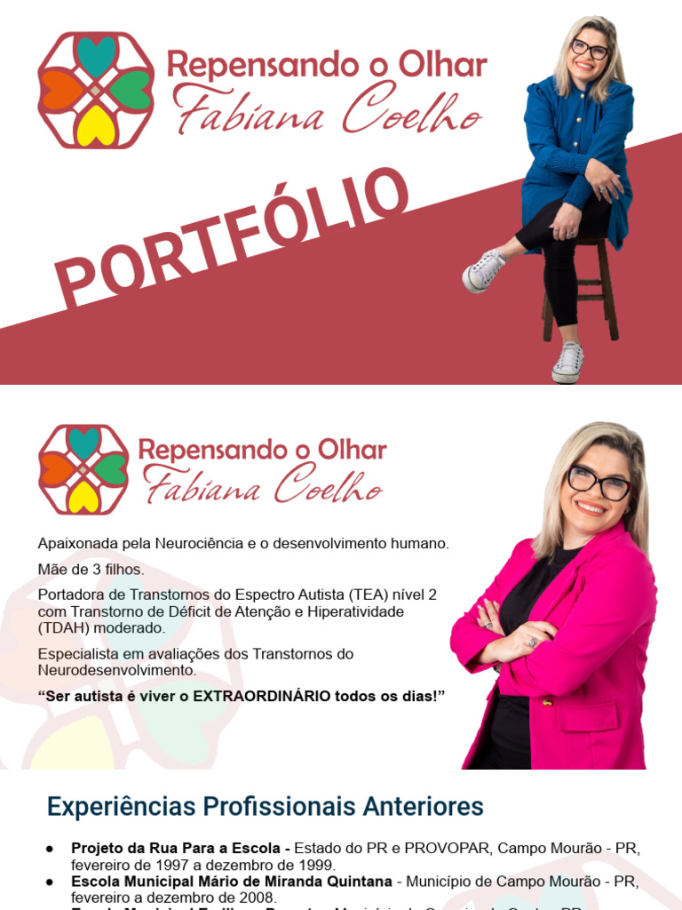 Portfólio de Fabiana Coelho | PDF | Pedagogia | Aprendizado