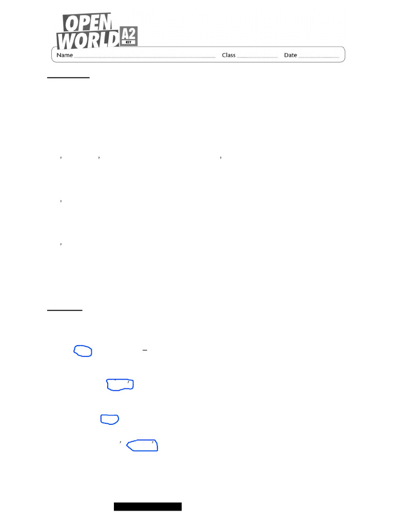 Open World Test Without Answers A | PDF | Grammar | Linguistics