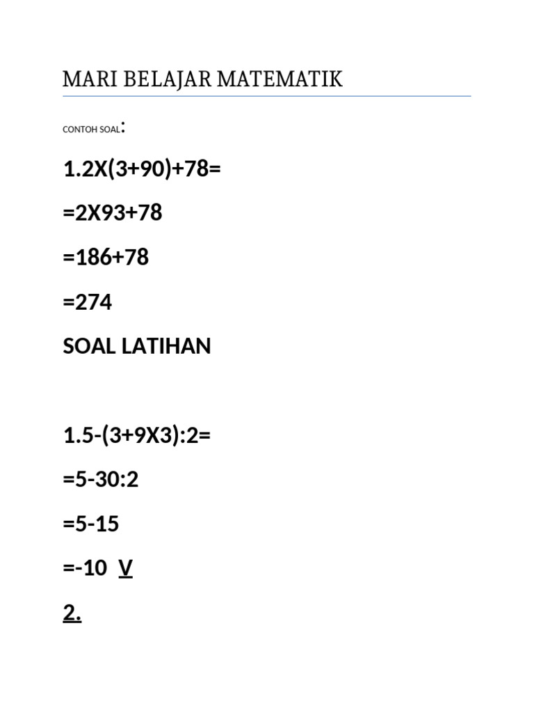 Mari Belajar Matematik Pdf