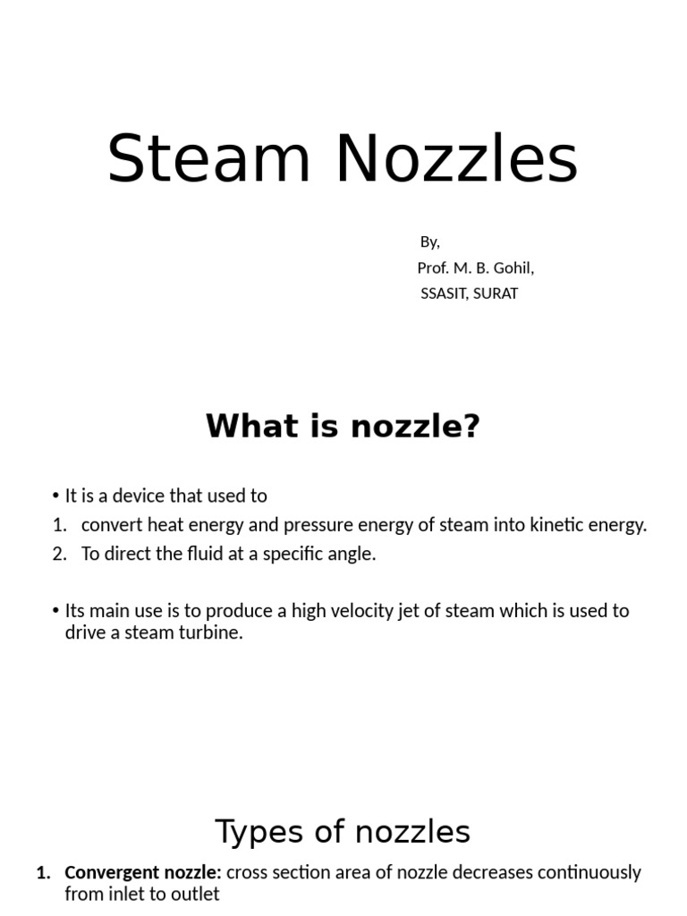 Steam Nozzle Pdf Nozzle Mechanics