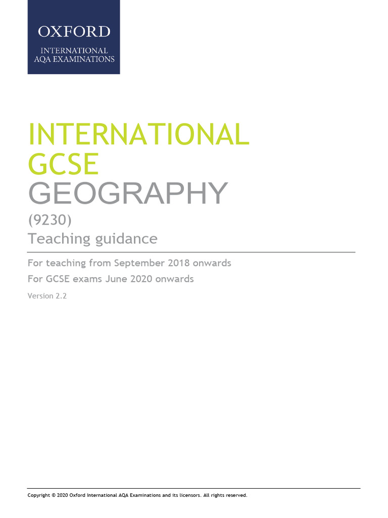 International Gcse Geography Teaching Guidance | PDF | Geography