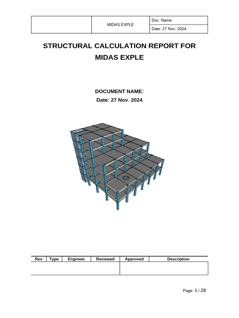 MIDAS EXPLE Structural Calculation Report | PDF | Civil Engineering ...