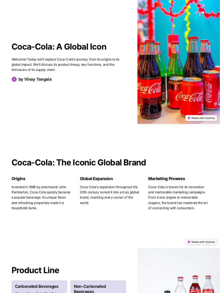 Coca-Cola's Global Journey and Impact | PDF | The Coca Cola Company ...