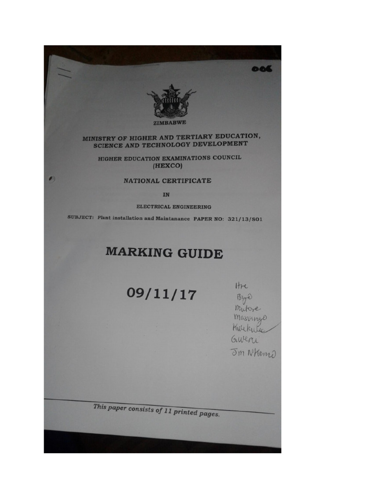 Plant Nov 2017 Marking Guide | PDF