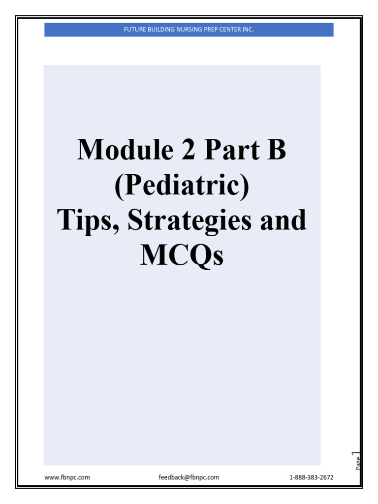 Module 2 Part B Pediatrics NCLEX | PDF | Infants | Nursing
