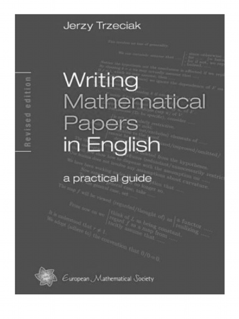 Writing mathematical papers in english a practical guide pdf