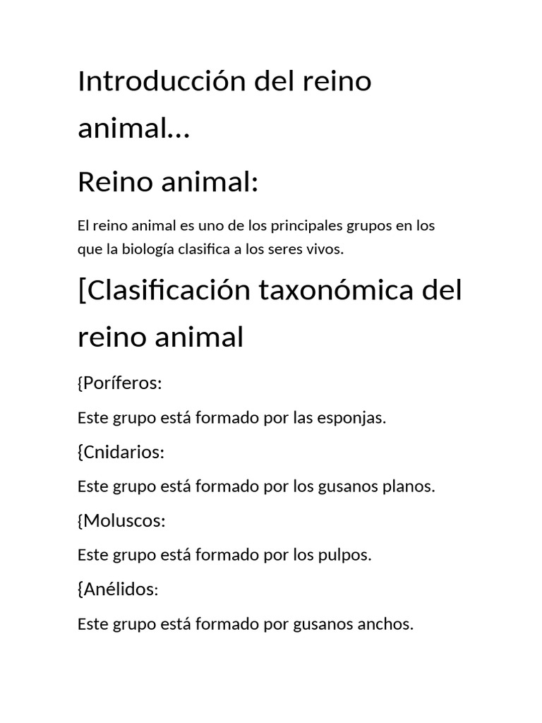 Introducción al Reino Animal para Niños | PDF | Biología Celular) | Esponja