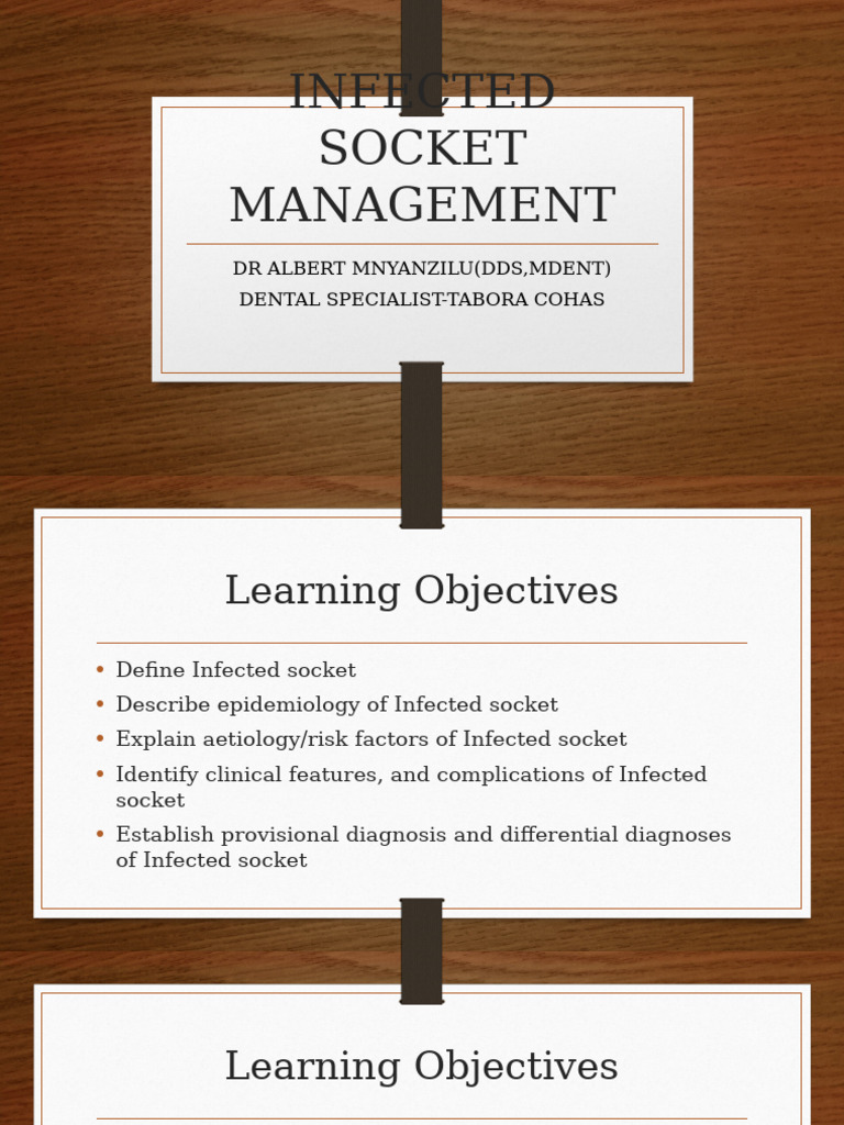 Infected Socket Management Guide | PDF | Medicine | Health Sciences