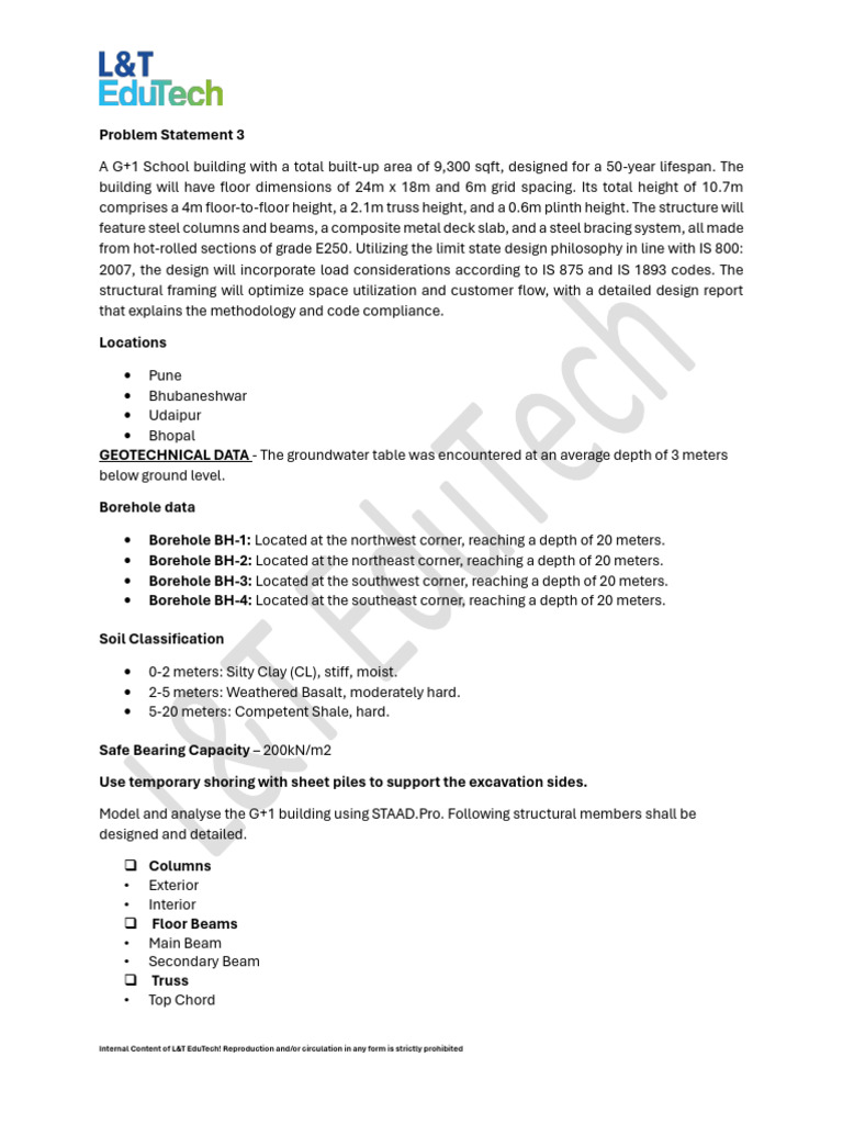 Project Statement 3-School Building1 | PDF