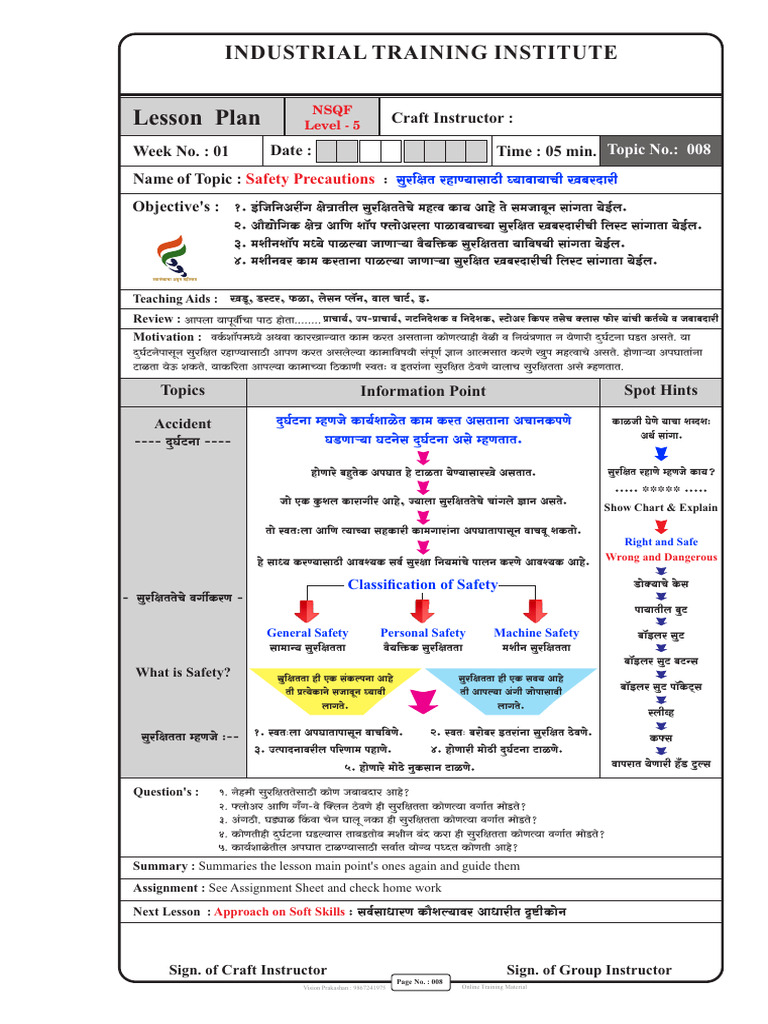 Safety Precautions Lesson Plan | PDF