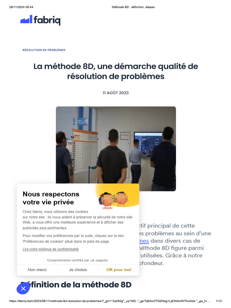 Méthode 8D - Définition, Étapes | PDF | Cookie (informatique ...