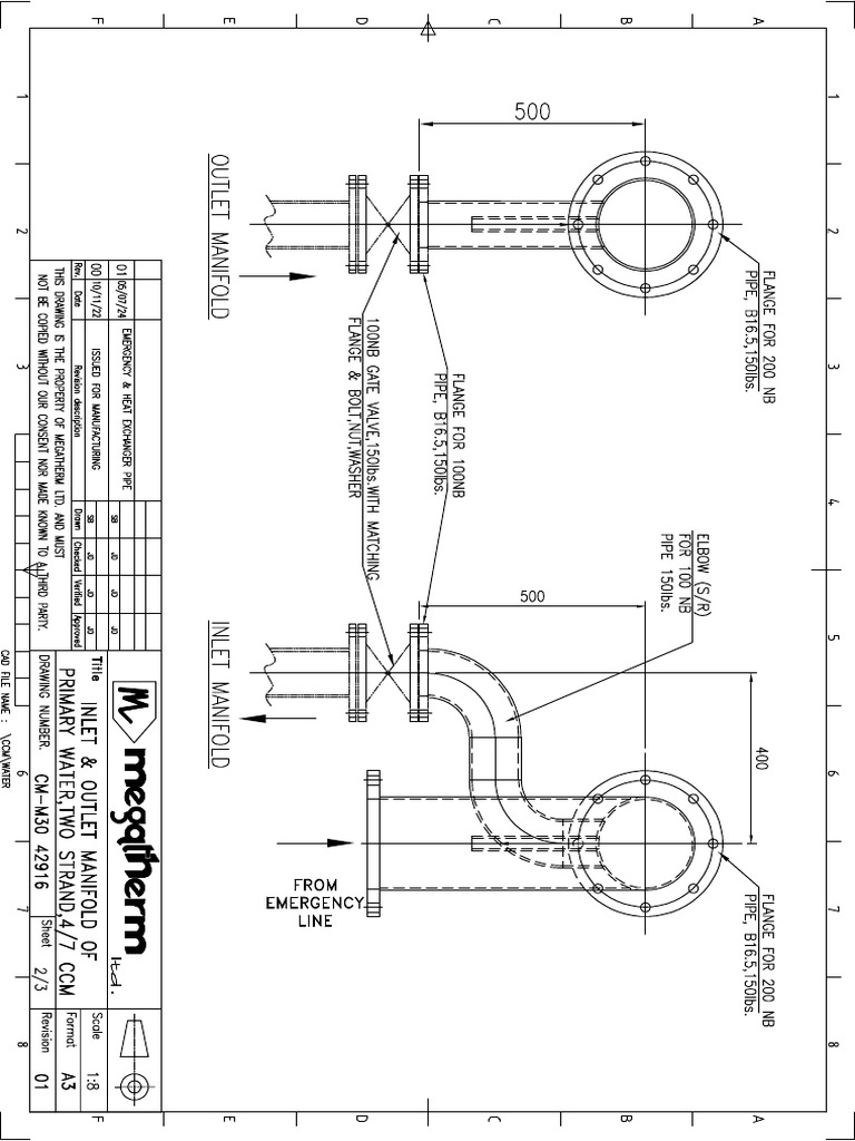 R1 - Inlet & Outlet Manifold For Primary - SH2 | PDF