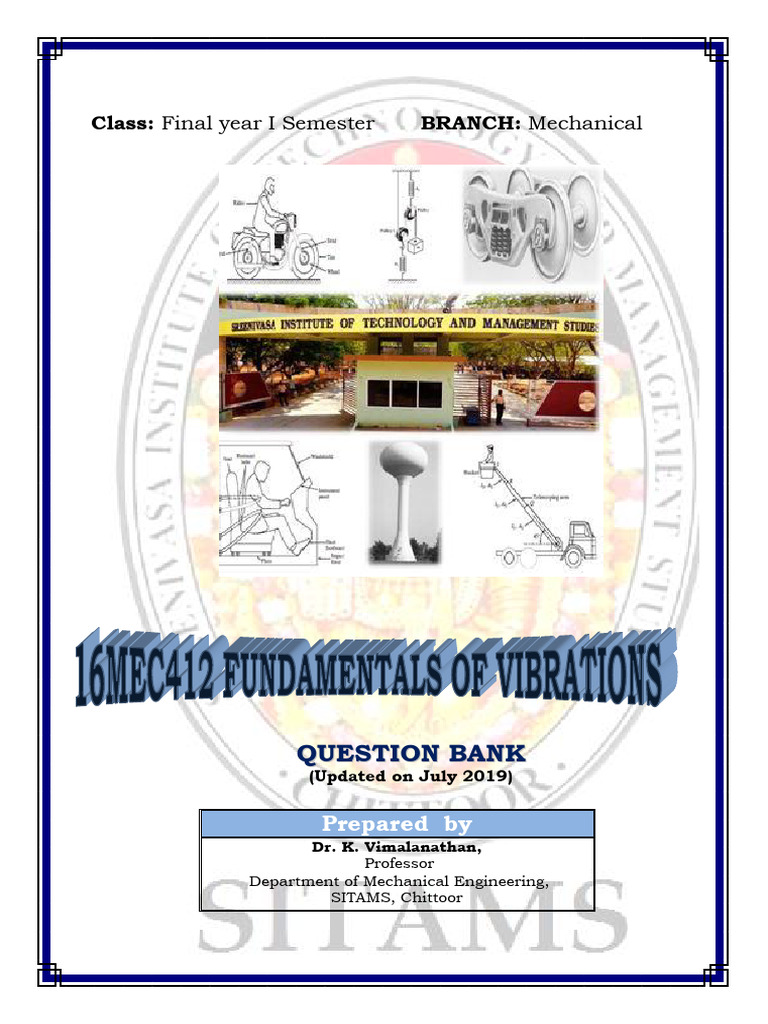 Fundamentals of Vibration | PDF | Oscillation | Damping