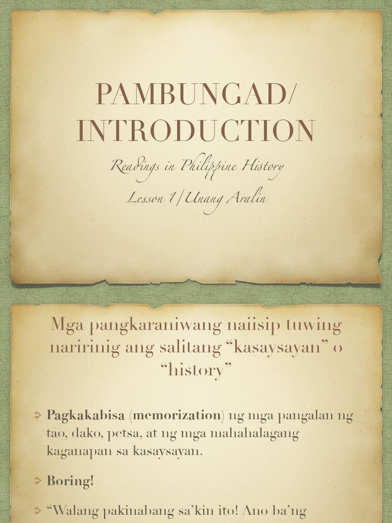 Readings in Philippine History - Lesson 1 | PDF