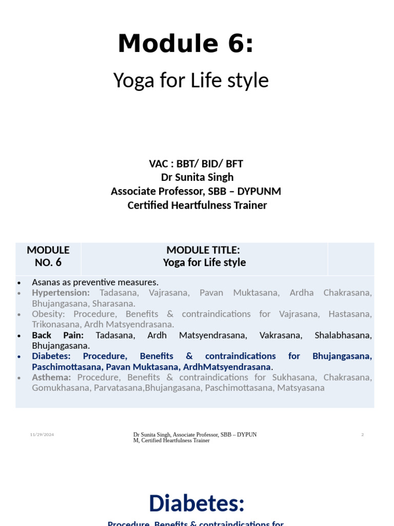 Module 6 - l4 Ys - Diabetes - BBT - BFT - Bid - 2024 | PDF