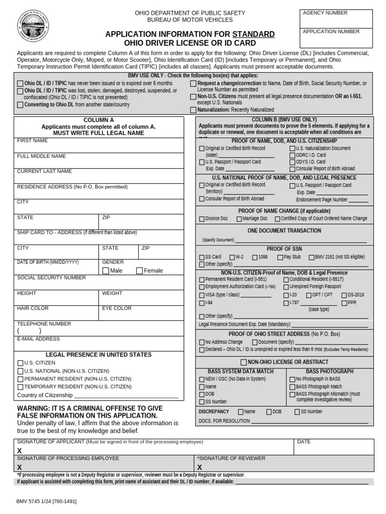Ohio Driver License Application Guide | PDF | Identity Document ...