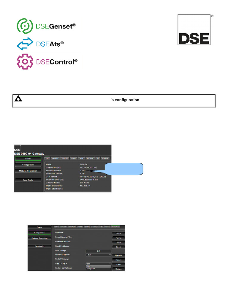 DSE890 MKII Gateway Firmware Update Guide | PDF | Usb Flash Drive | Usb