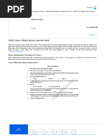 CBSE Class 4 Maths Money Question Bank