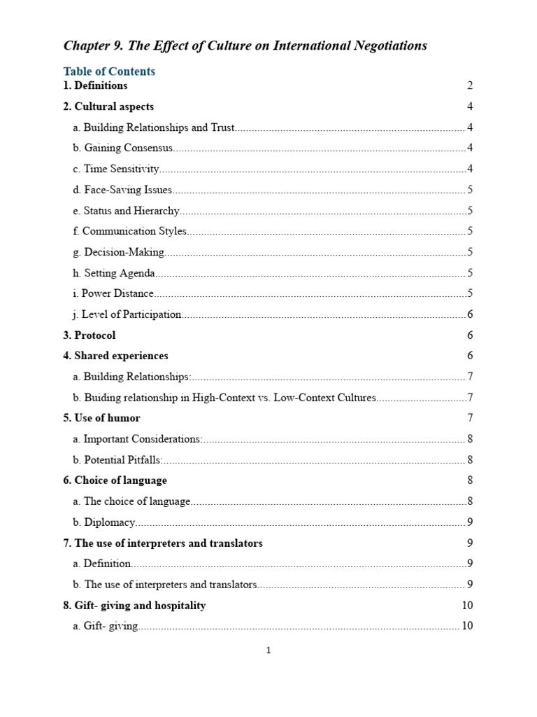 Revised - ch.3 - The Effect of Culture On International Negotiations ...