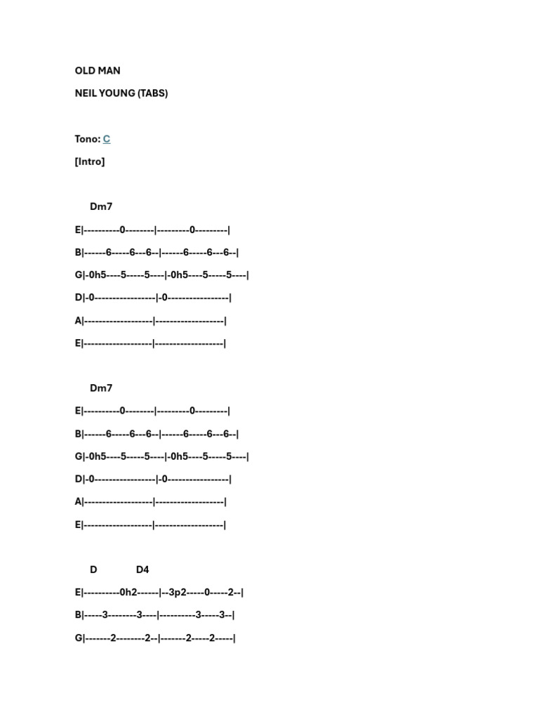 Text Simple Man Tabs