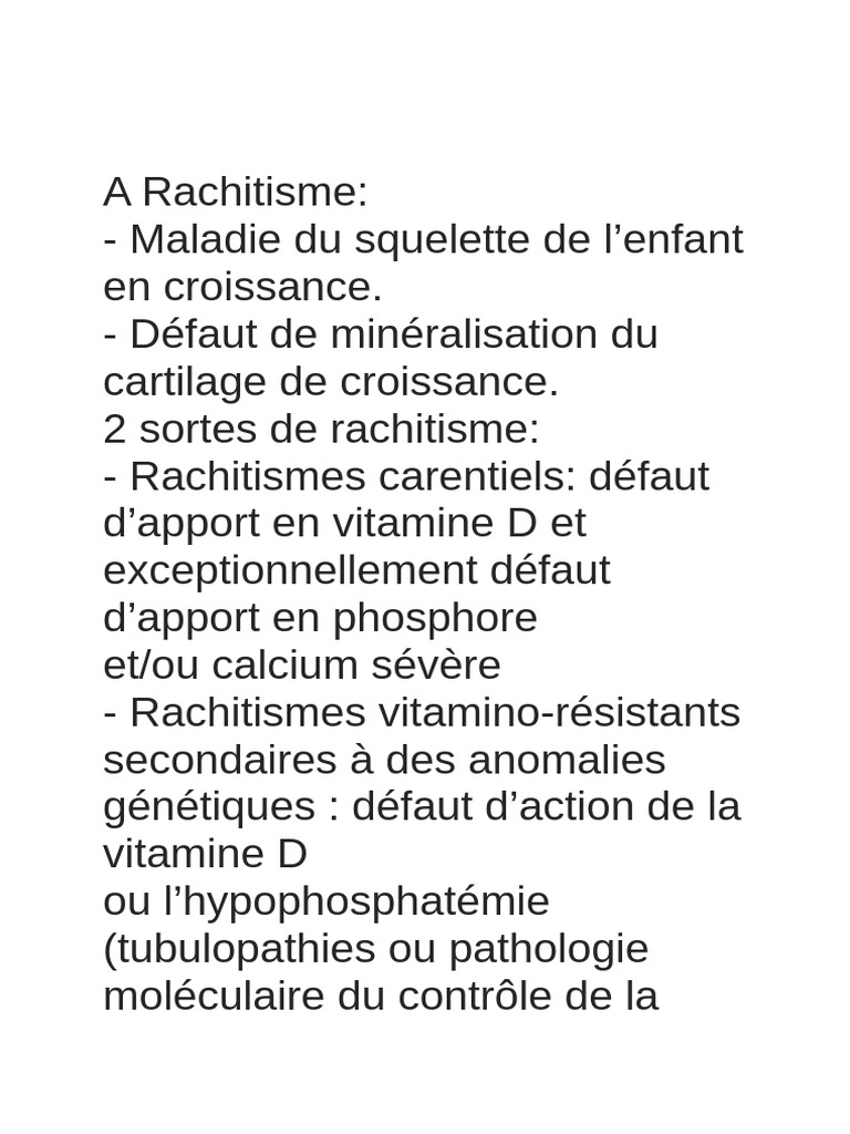 Traitement et causes du rachitisme | PDF | Vitamine D