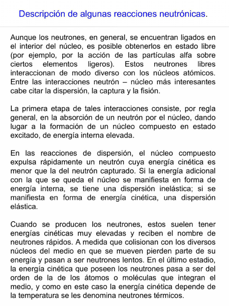 Interacciones de Neutrones en Núcleos Atómicos | PDF | Núcleo atómico ...