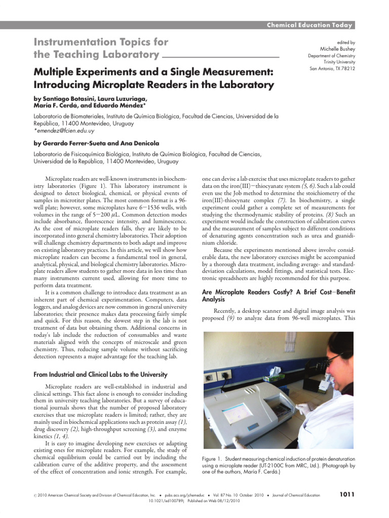 Botasini Et Al 2010 Multiple Experiments and A Single Measurement ...